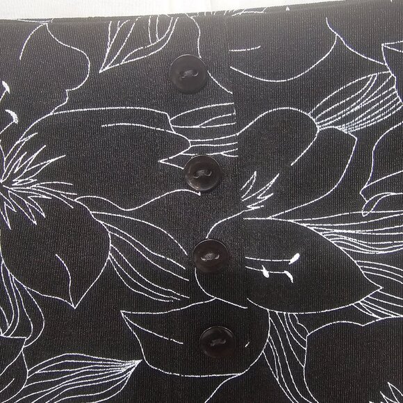 Vintage Briggs Skirt Midi Black Grunge Fairy Y2K Floral M - Picture 2 of 7